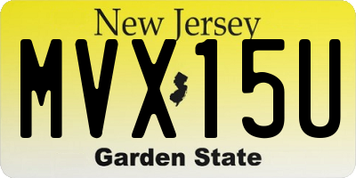 NJ license plate MVX15U