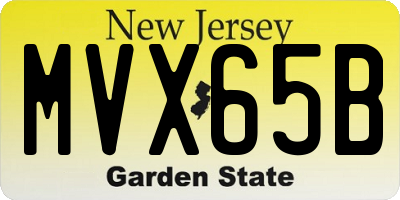 NJ license plate MVX65B