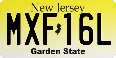 NJ license plate MXF16L