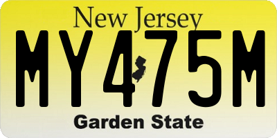 NJ license plate MY475M