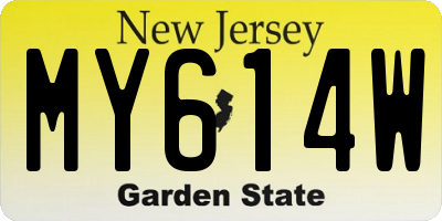 NJ license plate MY614W