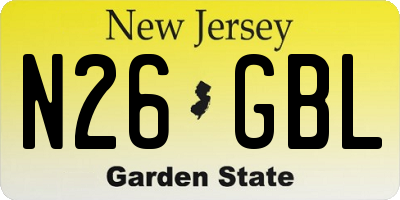 NJ license plate N26GBL