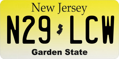 NJ license plate N29LCW