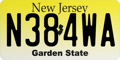 NJ license plate N384WA