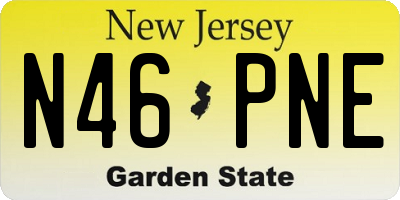 NJ license plate N46PNE