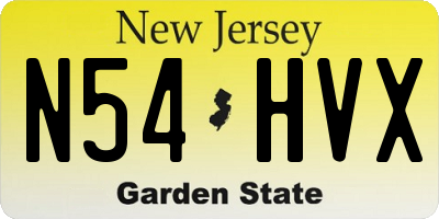 NJ license plate N54HVX