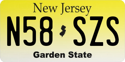 NJ license plate N58SZS