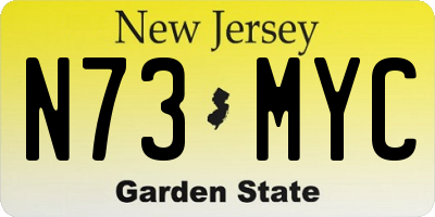 NJ license plate N73MYC