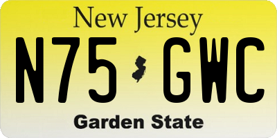 NJ license plate N75GWC