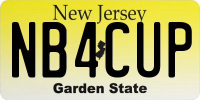 NJ license plate NB4CUP