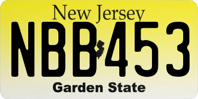 NJ license plate NBB453