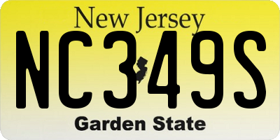 NJ license plate NC349S