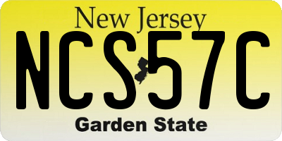 NJ license plate NCS57C