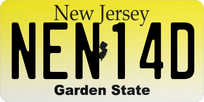 NJ license plate NEN14D