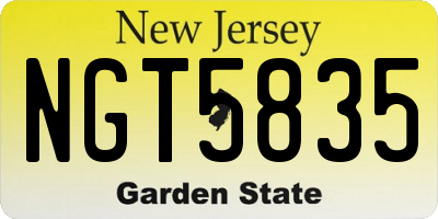 NJ license plate NGT5835