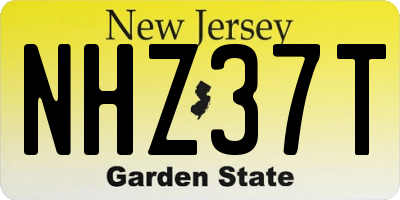 NJ license plate NHZ37T