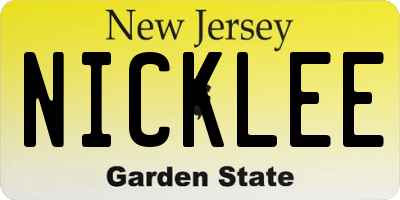 NJ license plate NICKLEE