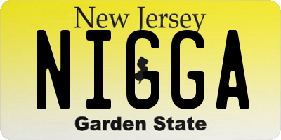 NJ license plate NIGGA