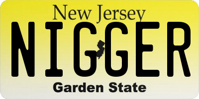 NJ license plate NIGGER