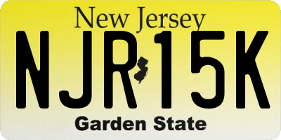 NJ license plate NJR15K