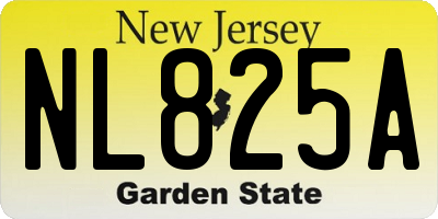 NJ license plate NL825A