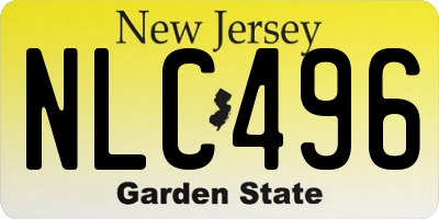 NJ license plate NLC496