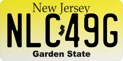 NJ license plate NLC49G