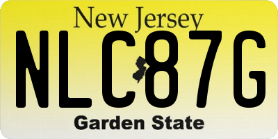 NJ license plate NLC87G