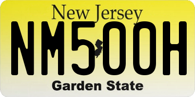 NJ license plate NM500H