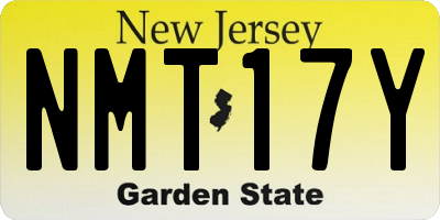 NJ license plate NMT17Y