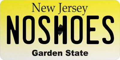 NJ license plate NOSHOES