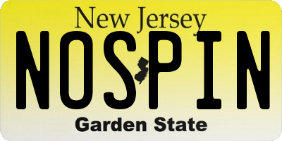 NJ license plate NOSPIN