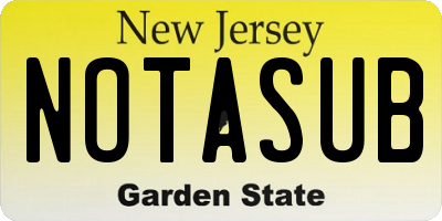 NJ license plate NOTASUB