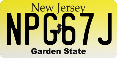 NJ license plate NPG67J