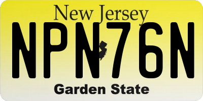 NJ license plate NPN76N