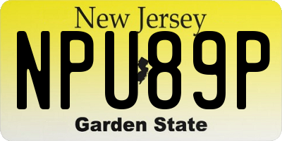 NJ license plate NPU89P