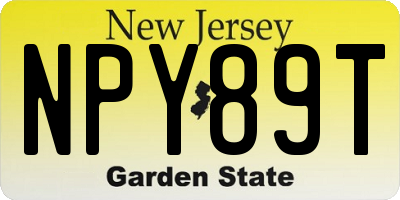 NJ license plate NPY89T