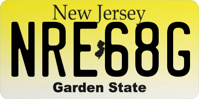 NJ license plate NRE68G