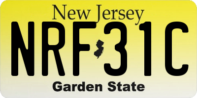 NJ license plate NRF31C