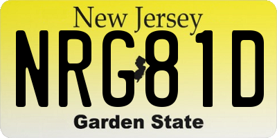 NJ license plate NRG81D