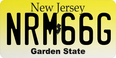 NJ license plate NRM66G