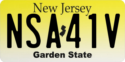 NJ license plate NSA41V