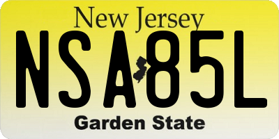 NJ license plate NSA85L
