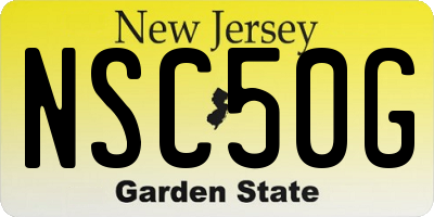 NJ license plate NSC50G