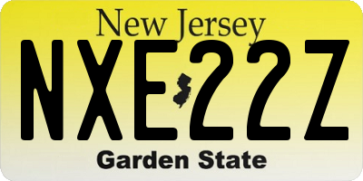 NJ license plate NXE22Z