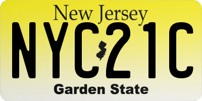 NJ license plate NYC21C