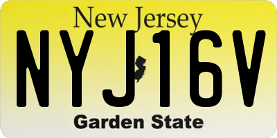 NJ license plate NYJ16V