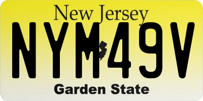 NJ license plate NYM49V