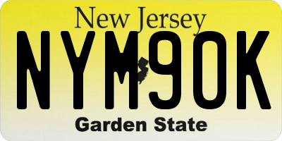 NJ license plate NYM90K