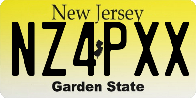 NJ license plate NZ4PXX